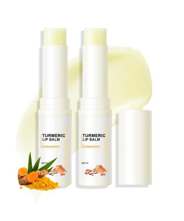 2 Pcs Turmeric Lip Balm for Dark Lips Natural Lip Lightening Moisturizer Lip Scrub for Smokers Dark Lip Lip Balm for Exfoliating Hydration Softening 2x Turmeric Lip Balm