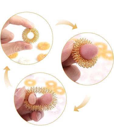 Netume 12-Piece Spiky Acupressure Finger Massage Rings - Stress Relief Fidget Toys for Teens & Adults - Gold Acupuncture Sensory Rings - Buy Online on GoSupps.com