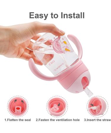 Dilovely Tritan Sippy Cup | Weighted Straw Trainer | 8oz Leakproof | Soft Silicone Straw | Baby 6+ Months | Pink - Buy Online on GoSupps.com