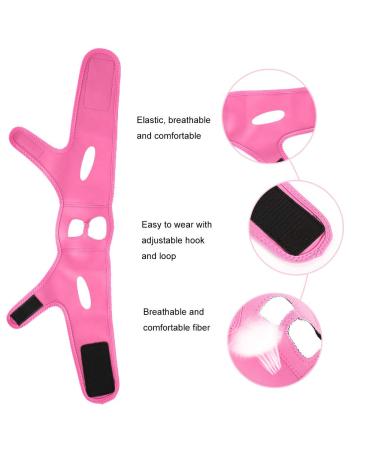Facial Slimming Lift Face Belt - Double Chin Removal & Skin Tightening Bandage (Pink) - Buy Online on GoSupps.com