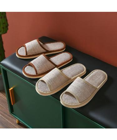 TECEYFEET 6 Pair Set Linen Slippers - Open Toe Bathing Pantolettes Slipproof Hotel & Spa Slippers for Men & Women (EU Size 30-43) - Buy Online on GoSupps.com