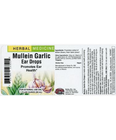 Herbs Etc. Mullein/Garlic Ear Drops 1 oz 1 Fl Oz (Pack of 1) - Buy Online on GoSupps.com