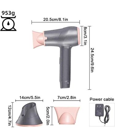 Cordless Hair Dryer Portable Low Heat Hair Care Hair Dryer Outdoor Travel Hair Dryer for Women Camping Beach - Buy Online on GoSupps.com