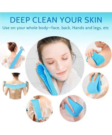 Silicone Back Brush - Double-Sided Bathing Scrubber for Body & Foot Peeling | International Shipping - Buy Online on GoSupps.com