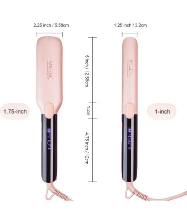 ANGENIL Pro Titanium Flat Iron Hair Straightener | 1.75" Dual Voltage 2-in-1 Curler & Straightener | Adjustable Temp 240 F-470 F | Fast Heating & Heat Resistant Mat - Buy Online on GoSupps.com