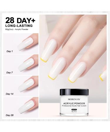 Morovan Acrylic Nail Kit with 2oz Acrylic Powder - DIY Nail Set for Home Salon in White - Buy Online on GoSupps.com