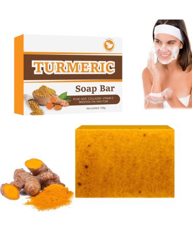 Kojic Acid Soap For Dark Spots, Kojic Soap, Turmeric Face Soap, Lemon Turmeric Soap For Face And Body, Kojic Acid Soap Skin Brightening Tumeric Soap For Dark Spots Hand Soap Bar