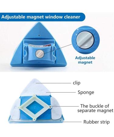 QTYUERGK Magnetic Window Cleaner Magnets Glass Wiper Indoor and Outdoor Glass Pane Cleaning | Single Double|Adjustable Surface Brush Cleaners - Buy Online on GoSupps.com