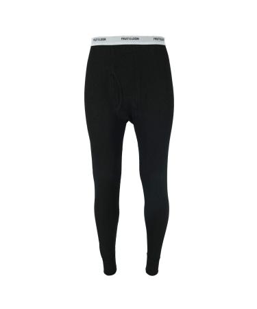 Fruit of the Loom Men's Waffle Weave Thermal Long John Underwear Medium Black