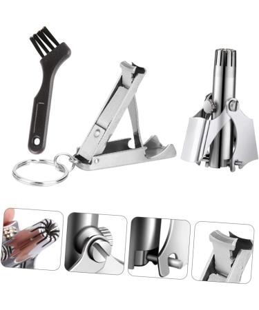 FRCOLOR Nose Hair Scissors & Trimmer Set - Portable Nose Hair Grooming Kit for Men - Durable & Washable Nose Hair Clippers - 2 Piece Silver Set - Buy Online on GoSupps.com