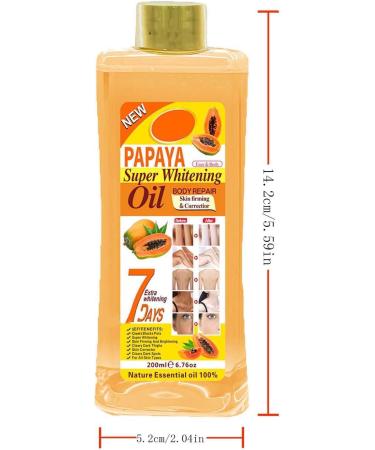 Soft 7 Papaya Super Whitening Oil Veetgold Papaya Oil For Skin Papaya Super Whitening Oil Papaya Oil For Lightening Dark Skin Papaya Super Whitening Oil Body Repair For All Skin Types (200ml) - Buy Online on GoSupps.com