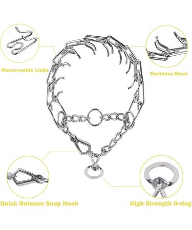 Acrylicc Dog Prong Collar Chrome Dog Pinch Collar with Quick Release Snaps for Small Medium and Large Dogs (Large 3.5mm 21.6" 16-20" Neck Silver) Large 3.5mm 21.6-Inch 16-20" Neck - Buy Online on GoSupps.com