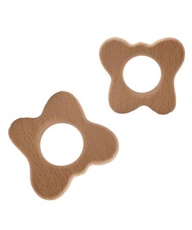 Arakierst 10pcs Cartoon Wood Butterfly Teether - Natural Beech Wooden Handmade DIY Jewelry Pendant - Buy Online on GoSupps.com