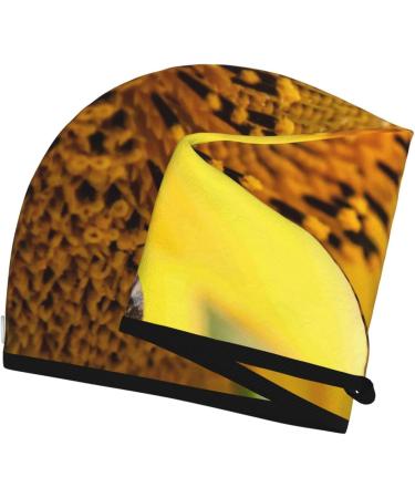 Super Absorbent Honey Bee Pollinating Sunflower Microfiber Hair Towel Wrap for Women | Coral Velvet Quick Dry Cap for Long Curly & Thick Hair - Buy Online on GoSupps.com