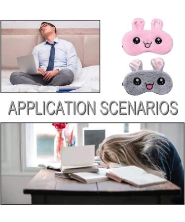 2 Pcs Cartoon Rabbit Sleep Eye Masks - Plush Blackout Sleeping Masks for Travel & Relaxation - Buy Online on GoSupps.com
