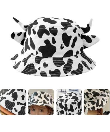 SOIMISS Cow Bucket Hat Reversible Fisherman-Cap with Cute Horn Ears Cotton Summer Sun Cap Hat for Women Teen Girl - Buy Online on GoSupps.com