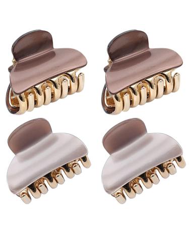 Minkissy hair gripper clips small hair clips clip clips for thick and thin hair 4 pieces acrylic hair claws slipping hair jewelry women girls headdress