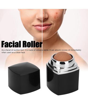 Portable Volcanic Stone Facial Roller - Oil Absorbing & Cleaning Mini Massage Tool for Skincare (Black) | International Shipping - Buy Online on GoSupps.com