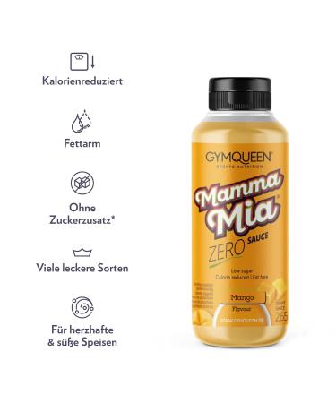 Buy Gymqueen Mamma Mia Zero Sauce - Low-Calorie Fat-Free Sugar-Free Honey Mustard 265ml | Vegetarian & Lactose-Free for Dishes & Desserts - Buy Online on GoSupps.com
