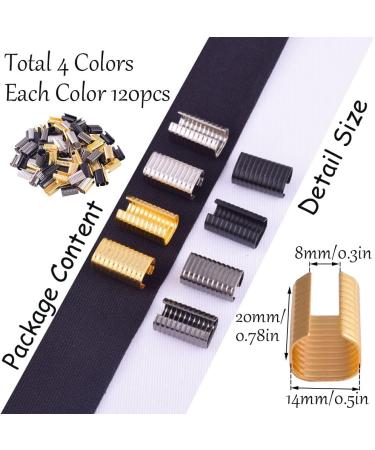 Adjustable Leather Rope Clip Crimping Cord Clamp 20mm 120pcs - Black | DIY Leather Cord Making - Buy Online on GoSupps.com