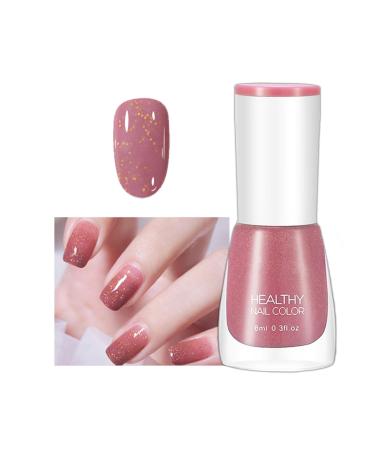 Pink Nail Varnish Shimmering Pink Nail Polish Quick Dry Long Lasting Nail Polish Breathable Nail Polish No Need Cure Chip-resistant Nail Varnish DIY at Home Manicure