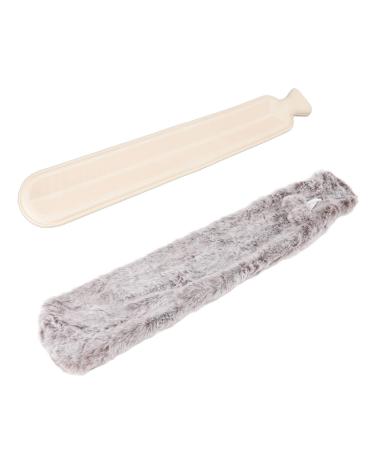 Chiciri's hand-warmer water bag no leakage long plush hot hot water bag explosion-protected with cover for the office (brown and white)