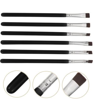 VINTORKY 6pcs Flat Eyebrow Brush Eyeliner Concealer Brush Eyeliner Makeup Tool Eye Brush Black Wooden Handle - Buy Online on GoSupps.com