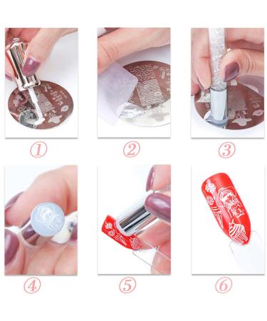 Fantexy Double Sided Nail Art Stamper Set with Stamping Plate & Scraper - Pink - Buy Online on GoSupps.com