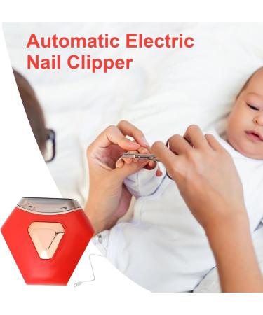 Automatic Nail File | Rechargeable Toenail Cutter - 2-in-1 Automatic Fingernail Cutter & Polisher Electric Nail File with Nail Clip Storage for Kids Seniors Red - Buy Online on GoSupps.com