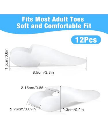 Toe Protectors (12 Pcs) - Bunion Corrector & Silicone Spacers for Women - Big Toe Relief & Alignment Gel Shield - Buy Online on GoSupps.com