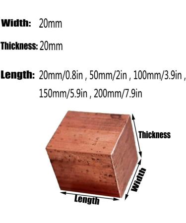 Jonoisax 99.9% Pure Copper Sheet - T2 Copper Flat Bar 20mm Width 20mm Thickness 20mm Length for International Shipping - Buy Online on GoSupps.com