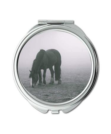 YENDOSTEEN Mirror Compact Mirror animal animal photography black and white pocket mirror portable mirror