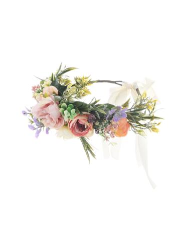 UUPP Bridal Flower Headband | Adjustable Ribbon | Wedding & Festivals - Buy Online on GoSupps.com