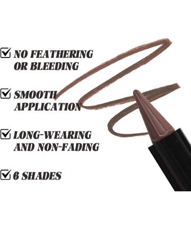 Eyeliner Pencil - 6 Colors Smudge-Proof Balm Natural Eyeliner Pencils | For Young Men Women and Adults Halloween Dating Stage Performance Party Holidays - Buy Online on GoSupps.com