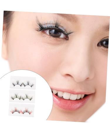 Beaupretty 3 Pairs false eyelashes false lashes cosplay fake eyelashes colored eyelashes makeup fake eyelashes colored fake eyelashes colored lashes fake lashes set make up fiber - Buy Online on GoSupps.com