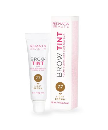 Renata Beauty eyebrow color - Premium eyebrow colored - 15 ml adaptable and long -lasting eyebrow color for 4 weeks - safe and gentle - available in 4 colors light brown 15 g (1 Pack) 7.7 light brown