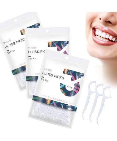 Dental Floss-300 Pcs Dental Floss Toothpick Teeth Stick Tooth Picks Floss Picks Teeth Cleaning (300 Picks) 300 Count (Pack of 1)
