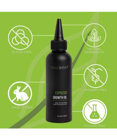Edge Entity Espresso Hair Growth Oil | Vit C, Avocado Oil, & Coffee Blend for Thinning Hair | Treats Dry Scalp | Ideal for Kinky, Curly, Coily 4A, 4B, 4C Hair Types - Buy Online on GoSupps.com
