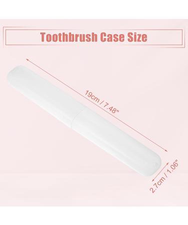 VOCOSTE Toothbrush Travel Case - 2 Pcs Lightweight Plastic Holders for Travel & Business | Compact White Design 7.48 x 1.06 - Buy Online on GoSupps.com