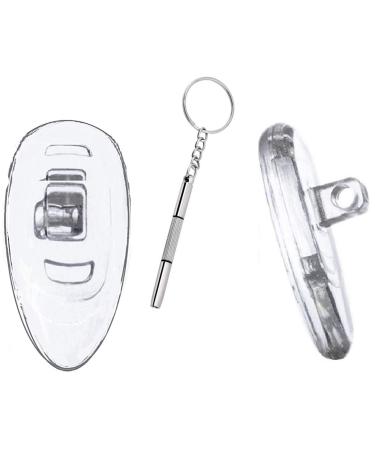 3 pairs (6 pieces) nose pads 17mm drop shape + screwdriver - silicone screw system -Cosmintra