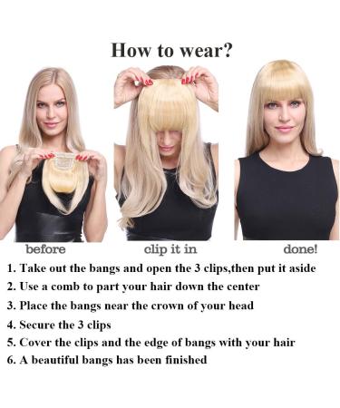 Clip in Fringe Thick Bangs Human Hair Piece #4 Medium Brown - Buy Online on GoSupps.com