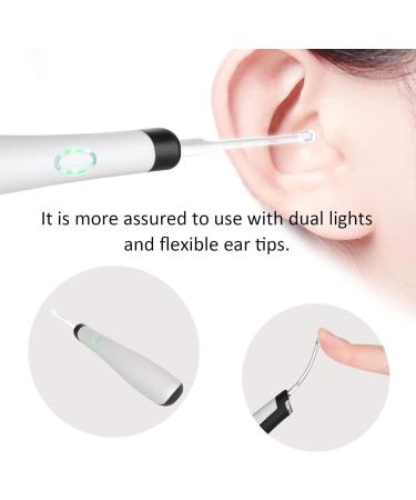 Ear Wax Removal Tool Kit with Lights & 4 Replacement Spoons - Safe Ear Cleaner for Adults & Kids - Soft Silicone - White - Buy Online on GoSupps.com