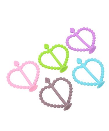 5PCS Infant Teether Toys with Bumps Design | Food Grade Silicone Baby Teething Toy for Oral Development | Suction Cup Included - Buy Online on GoSupps.com