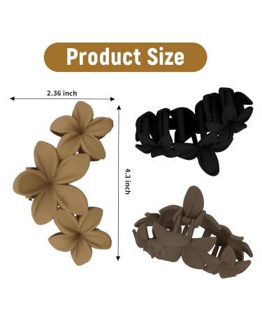 4pcs Flower Hair Clips for Women | Matte Hawaiian Hair Accessories - Strong Hold Claw Clips - Buy Online on GoSupps.com