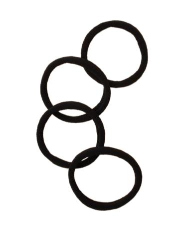 Soft Jersey Fabric Hair Ties - Elastic Ribbed Black - Pack of 4 | International Shipping - Buy Online on GoSupps.com