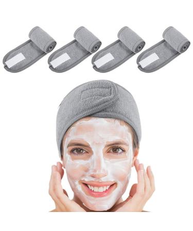 iufvbgxdh Stretchable Washable Spa Facial Headband Face Washing Head Wraps Comfortable Makeup Head Band for Women Girls(Gray)