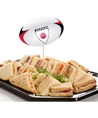 Japan Flag Rugby Ball Food & Cupcake Picks Toppers Party Decorations (14 Pack) - Buy Online on GoSupps.com