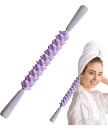 Muslalo Massagestab - Muscle Massage Body Stick for Women | Relaxing Neck & Thighs Massager | Multifunctional Roller for Gym School & Yoga - Purple - Buy Online on GoSupps.com