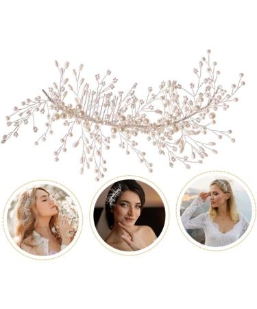 DOITOOL Braided Pearl Hair Comb Pearl Bridal Headpiece Diamond Headpiece Comb Clip for Decoration Rhinestone Barrettes Styling Comb Tiara Bridal Hair Comb White Wedding Bride Abs Hair up - Buy Online on GoSupps.com