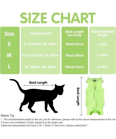YOLHAMY CATE-RESIVE Yellow Kitten Suit - Post-Op Recovery Anti-Lick Wound Protection Elisabethan Collar Alternative Size M Green - Buy Online on GoSupps.com